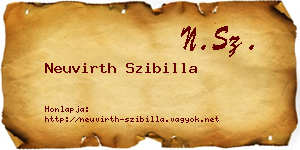 Neuvirth Szibilla névjegykártya